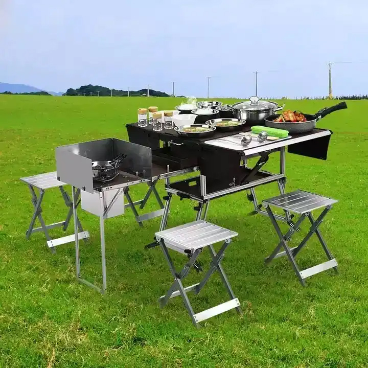 Портативный уличный складной п – обзор и цена Camping Cooking Dining Set